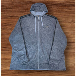 Adidas Tech Fleece Full Zip Long Sleeve Hoodie Men's Sz 2XL Rawste/ Carbon Blue